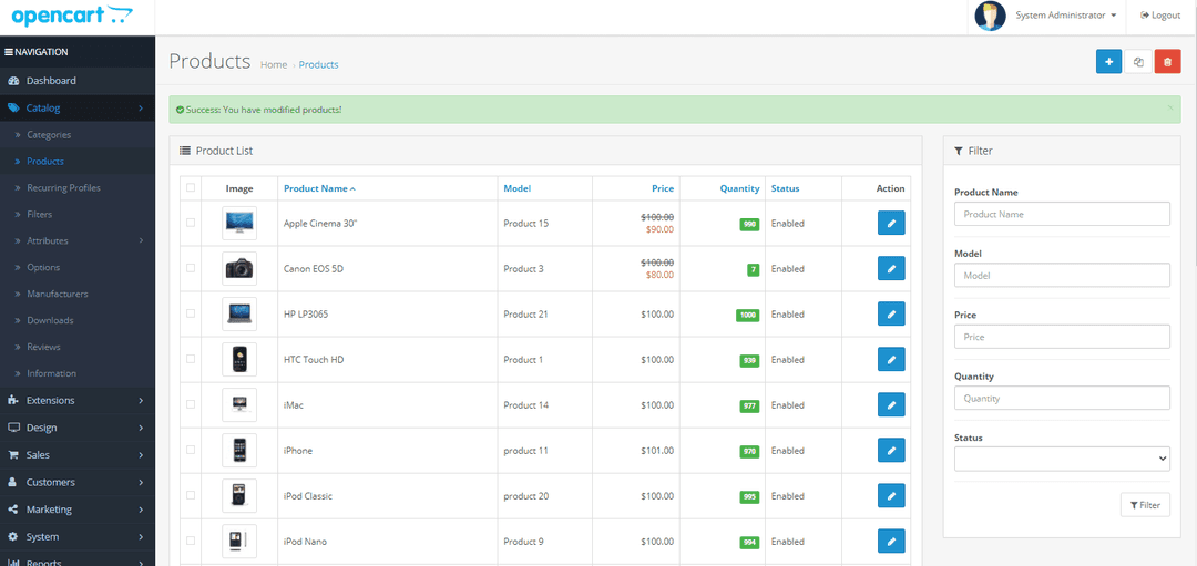 SEO URLs Opencart Berhasil Diterapkan