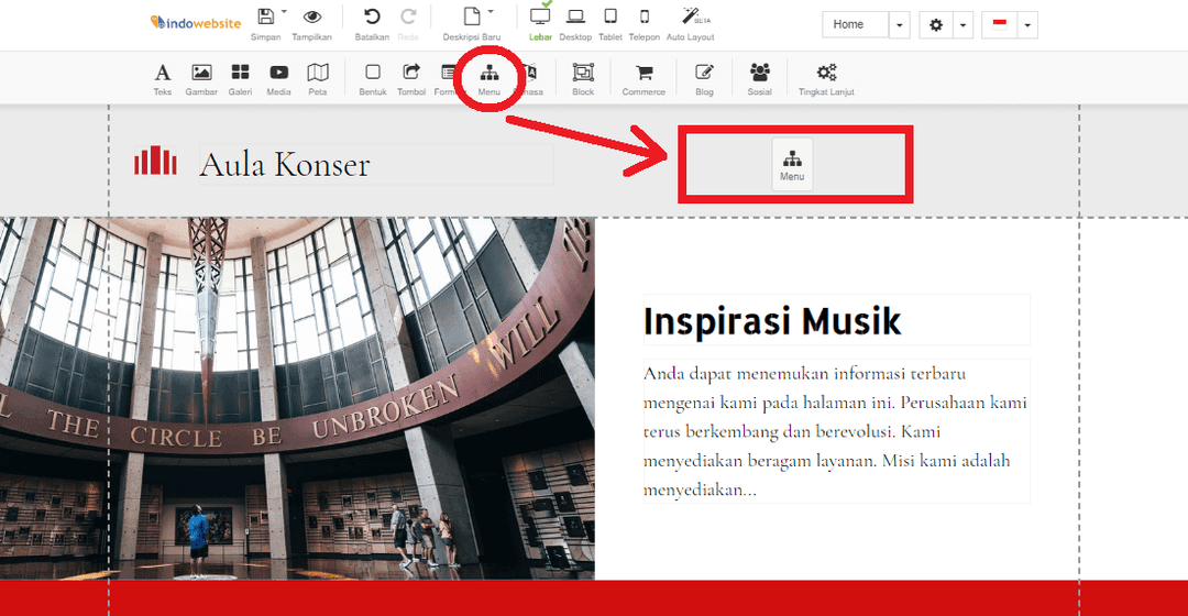 Add Menu Website Builder