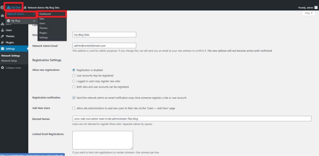 Wordpress Multisite Berhasil Diaktifkan