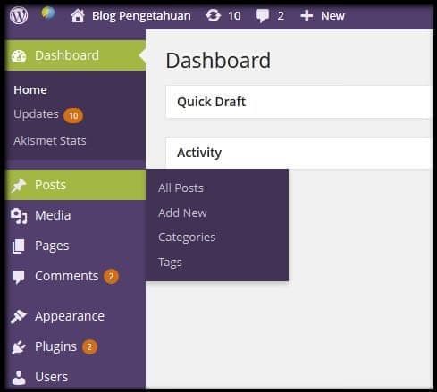 Menu Categories