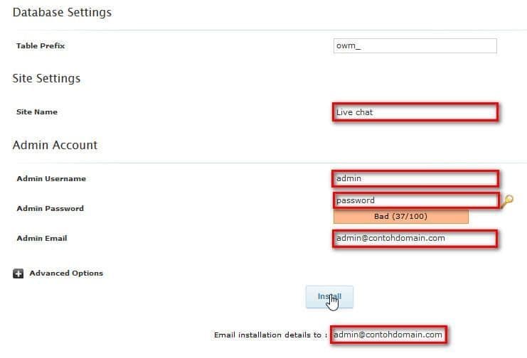 Install Open Web Messenger Melalui Softacolous-3