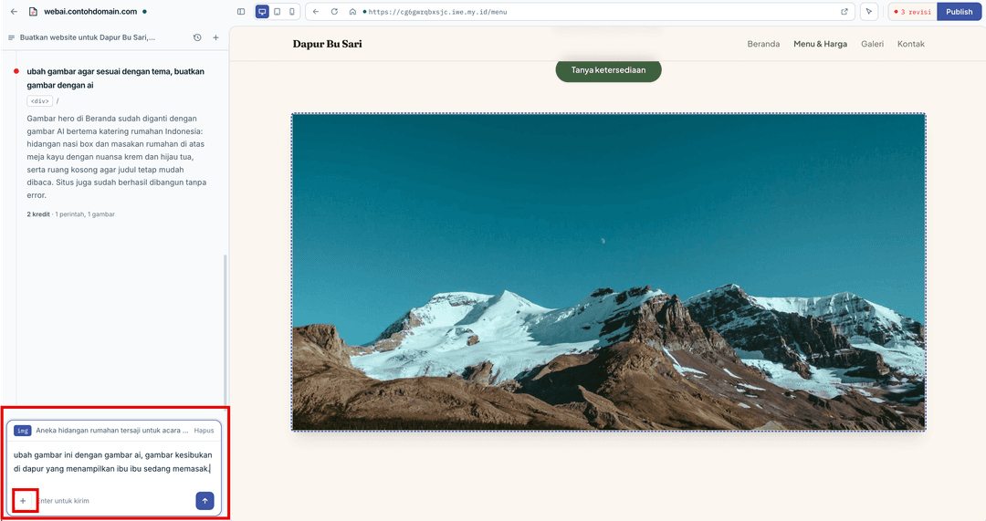 Menambahkan gambar atau Generate Gambar dengan AI
