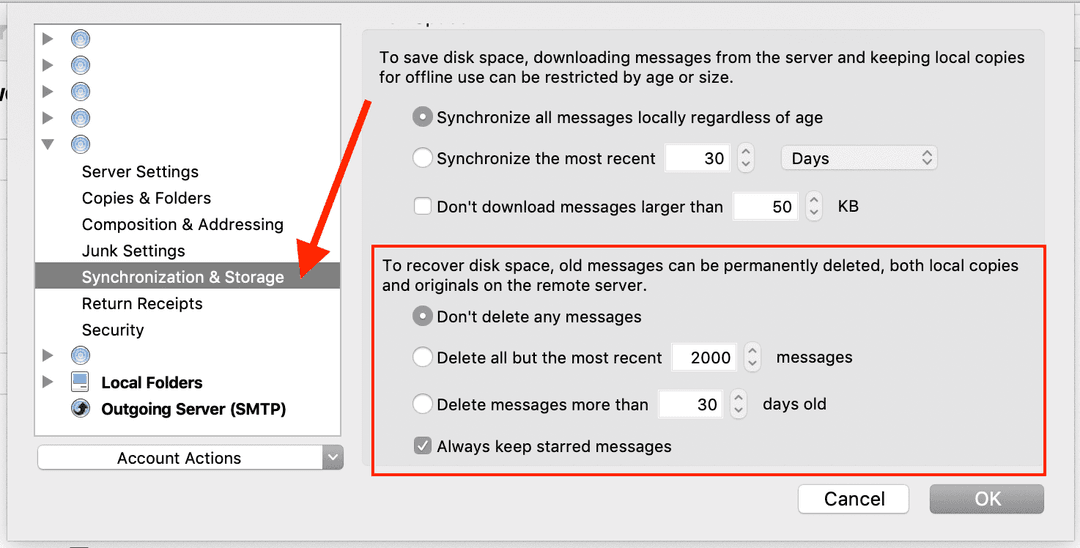 Menghapus Otomatis Data Email Di Thunderbird
