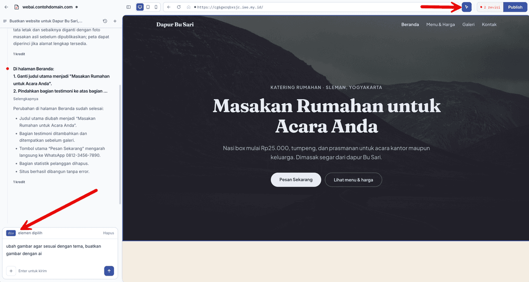 Pilih elemen untuk edit