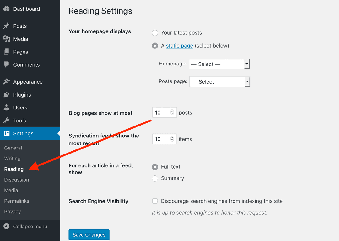 Submenu Reading