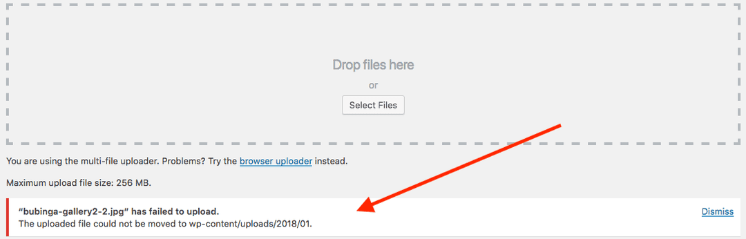 The uploaded file could not be moved to wp-content